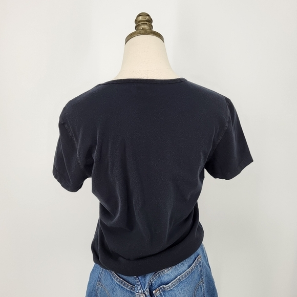 Harley Davidson Baby Tee Short Sleeve Angel Wings Studded Black Large - Picture 2 of 5